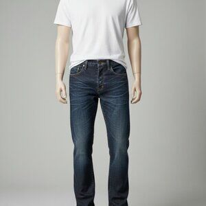 Men's Denim Jeans PRPS Size 33 Dark Wash Straight Leg Button Fly